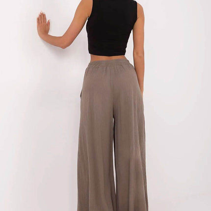Light Cotton Muslin Palazzo Trousers – Wide-Leg, High-Waist Pants with Pockets - MimiStylez