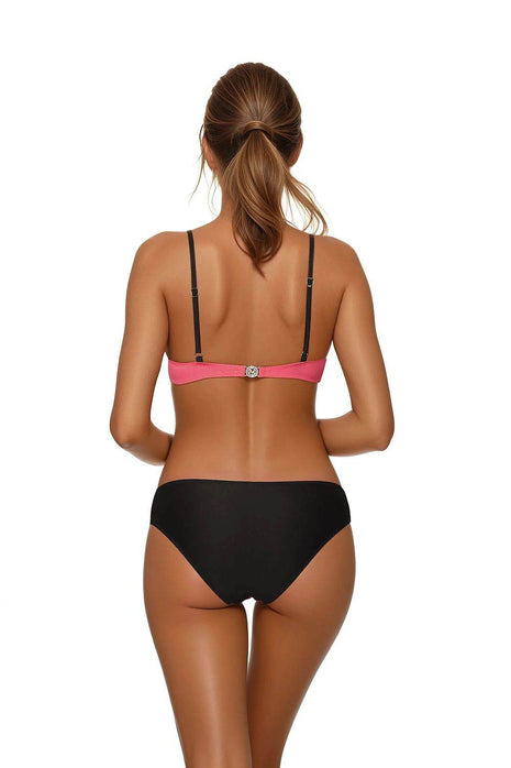 2-Piece Padded Push-Up Bikini – Italian Fabric & Modern Neckline Details - MimiStylez