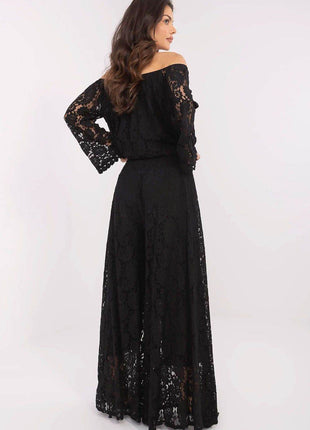 Elegant Lace Palazzo Pants – High-Waisted, Wide-Leg Trousers with Lining - MimiStylez