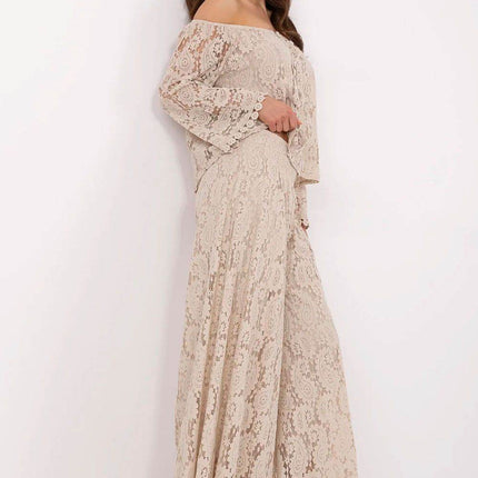 Elegant Lace Palazzo Pants – High-Waisted, Wide-Leg Trousers with Lining - MimiStylez