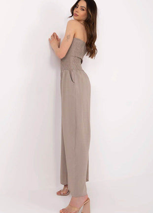 Women’s Stylish Viscose Jumpsuit with Spanish Neckline and Wide Legs - MimiStylez