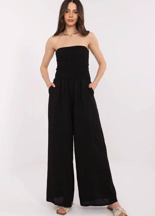 Women’s Stylish Viscose Jumpsuit with Spanish Neckline and Wide Legs - MimiStylez