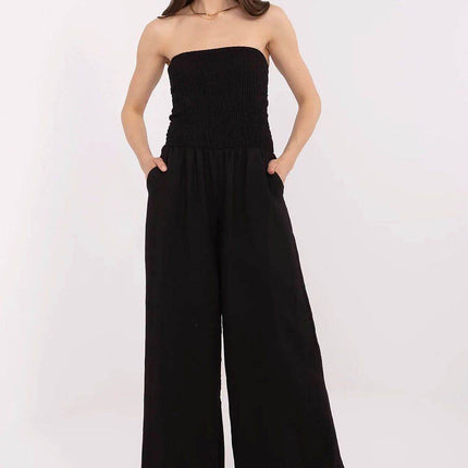 Women’s Stylish Viscose Jumpsuit with Spanish Neckline and Wide Legs - MimiStylez