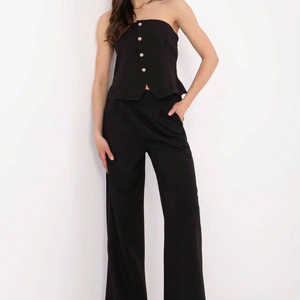 Chic Two-Piece Set: Sleeveless Vest & High-Waisted Wide Pants - MimiStylez