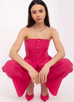 Chic Two-Piece Set: Sleeveless Vest & High-Waisted Wide Pants - MimiStylez