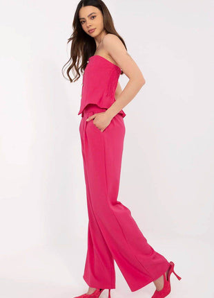 Chic Two-Piece Set: Sleeveless Vest & High-Waisted Wide Pants - MimiStylez