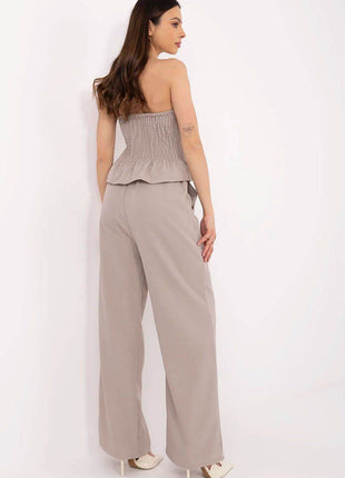 Chic Two-Piece Set: Sleeveless Vest & High-Waisted Wide Pants - MimiStylez