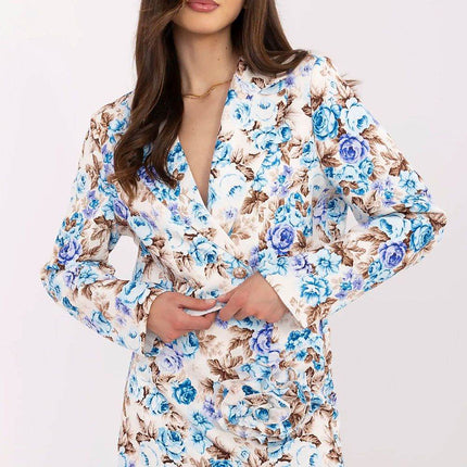 Floral Two-Piece Set: Cropped Blazer & High-Waisted Skirt-Shorts - MimiStylez