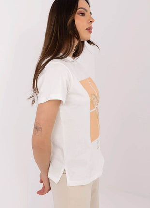Everyday Stylish Cotton T-Shirt for Women Featuring Sparkling Butterfly Sequins - MimiStylez