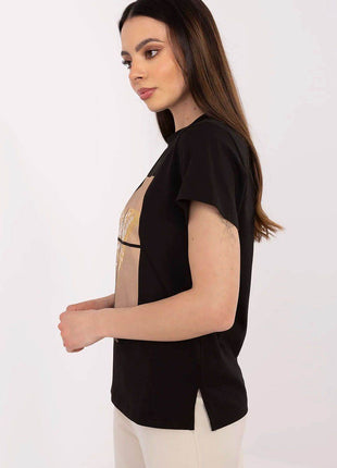 Everyday Stylish Cotton T-Shirt for Women Featuring Sparkling Butterfly Sequins - MimiStylez