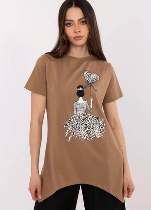 Cotton-Blend Blouse with Animal Print - MimiStylez