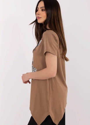 Cotton-Blend Blouse with Animal Print - MimiStylez