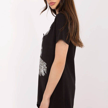 Cotton-Blend Blouse with Animal Print - MimiStylez