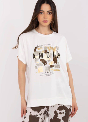 Cotton-Blend Casual Blouse with Printed Design - MimiStylez