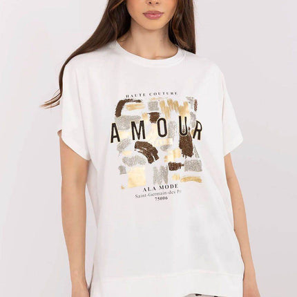 Cotton-Blend Casual Blouse with Printed Design - MimiStylez