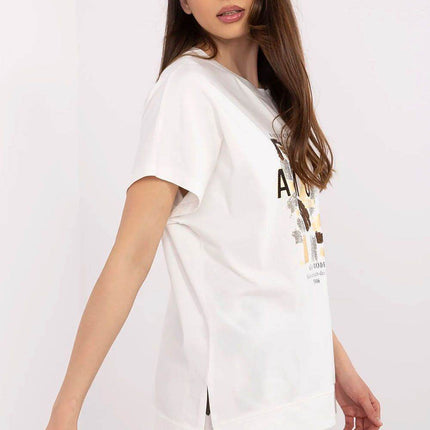 Cotton-Blend Casual Blouse with Printed Design - MimiStylez