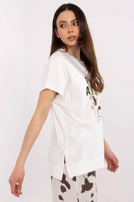 Cotton-Blend Casual Blouse with Printed Design - MimiStylez