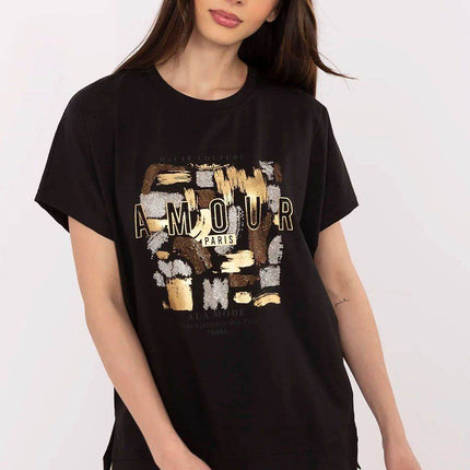 Cotton-Blend Casual Blouse with Printed Design - MimiStylez