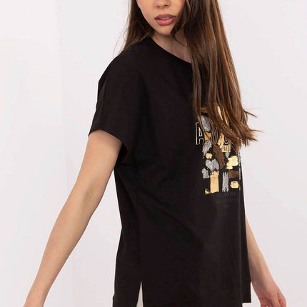 Cotton-Blend Casual Blouse with Printed Design - MimiStylez