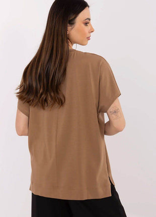 Cotton-Blend Casual Blouse with Printed Design - MimiStylez