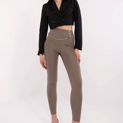 High-Waist Leggings with Chain Detail - MimiStylez