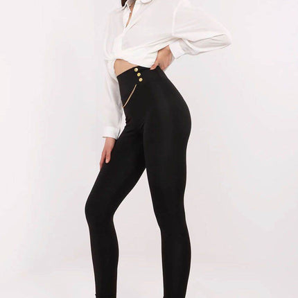 High-Waist Leggings with Chain Detail - MimiStylez