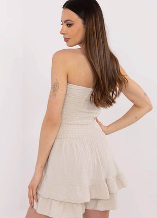 Women’s Casual Sleeveless Cotton Jumpsuit with Ruching & Ruffle Detail - MimiStylez