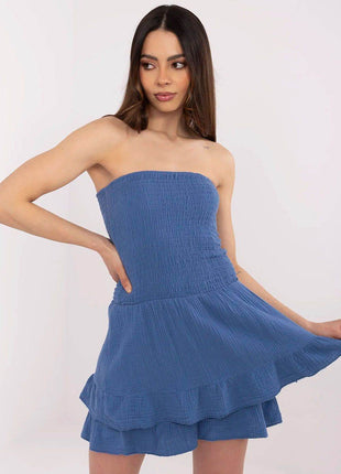 Women’s Casual Sleeveless Cotton Jumpsuit with Ruching & Ruffle Detail - MimiStylez