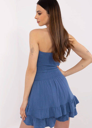 Women’s Casual Sleeveless Cotton Jumpsuit with Ruching & Ruffle Detail - MimiStylez