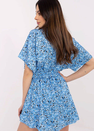 Floral Mini Wrap Jumpsuit with Skirt Overlay & Belt - MimiStylez