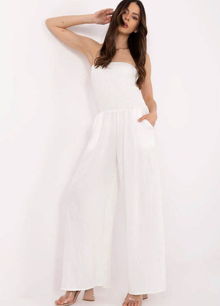 Women’s Stylish Viscose Jumpsuit with Spanish Neckline and Wide Legs - MimiStylez