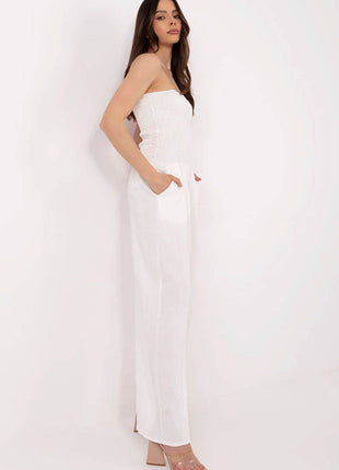 Women’s Stylish Viscose Jumpsuit with Spanish Neckline and Wide Legs - MimiStylez