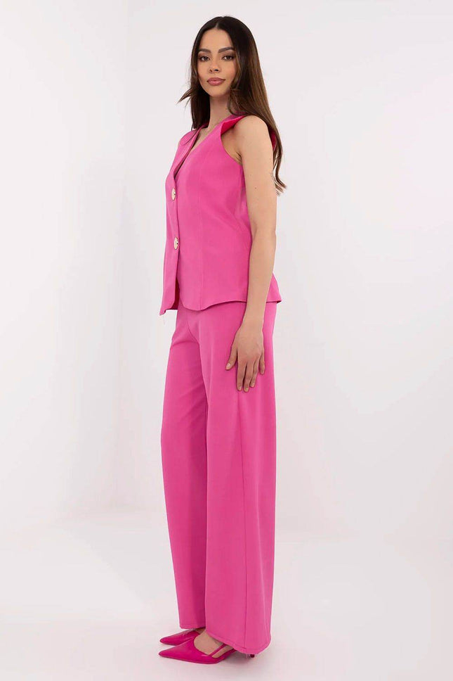 Elegant Women's Vest and Wide-Leg Pants Set - MimiStylez