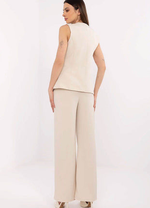 Elegant Women's Vest and Wide-Leg Pants Set - MimiStylez