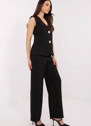 Elegant Women's Vest and Wide-Leg Pants Set - MimiStylez