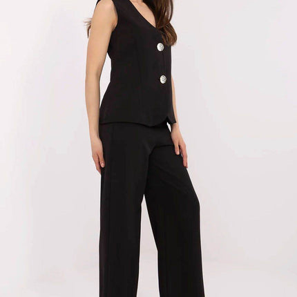 Elegant Women's Vest and Wide-Leg Pants Set - MimiStylez