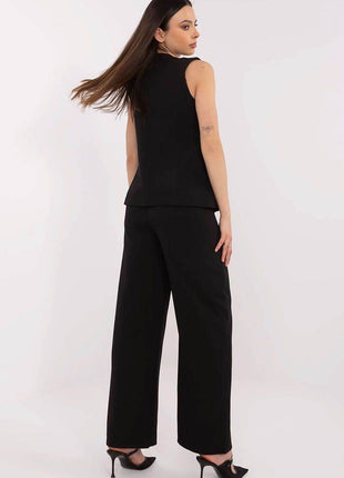 Elegant Women's Vest and Wide-Leg Pants Set - MimiStylez