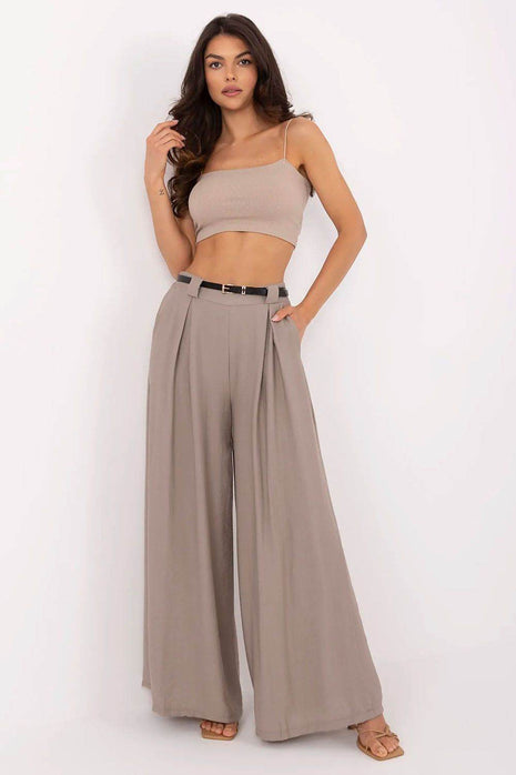 Lightweight Wide-Leg Palazzo Pants with Elastic Waist - MimiStylez