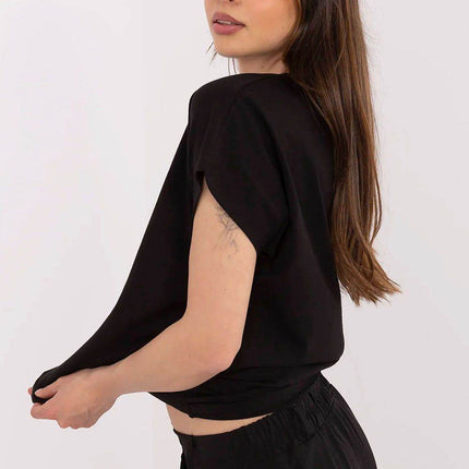 Women's Cotton T-Shirt with Heart Rhinestone Detail – Casual Fit, Short Sleeves - MimiStylez