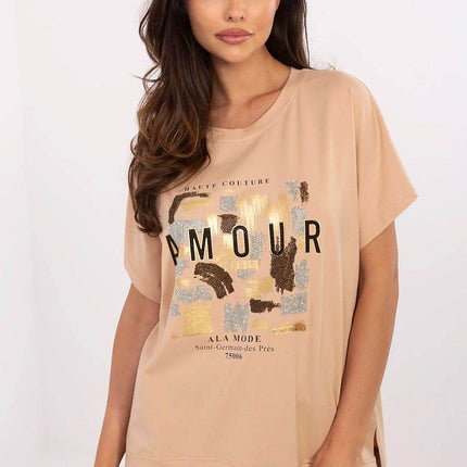 Cotton-Blend Casual Blouse with Printed Design - MimiStylez