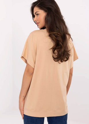 Cotton-Blend Casual Blouse with Printed Design - MimiStylez