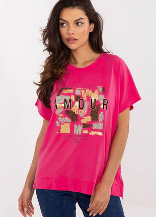 Cotton-Blend Casual Blouse with Printed Design - MimiStylez