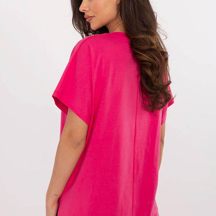 Cotton-Blend Casual Blouse with Printed Design - MimiStylez