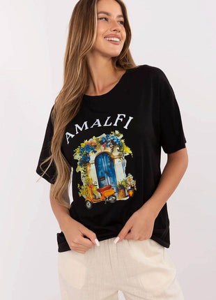 Women's Cotton T-Shirt with Original Print - MimiStylez