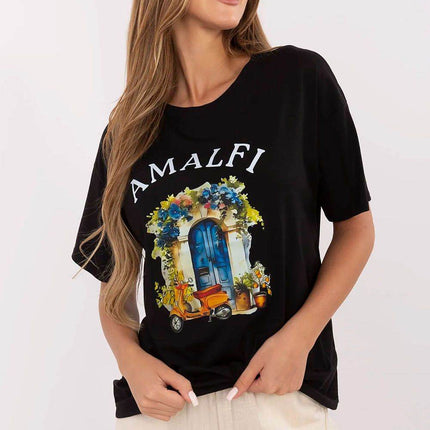 Women's Cotton T-Shirt with Original Print - MimiStylez