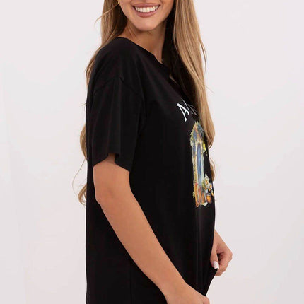Women's Cotton T-Shirt with Original Print - MimiStylez