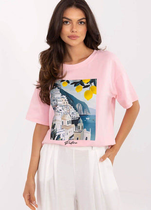Women's Cotton T-Shirt with Original Print - MimiStylez