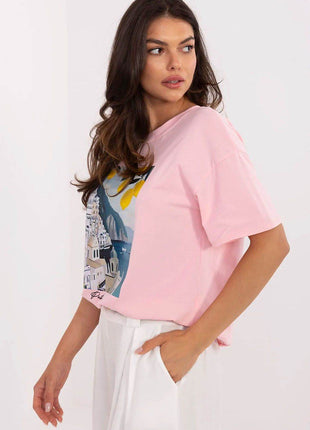 Women's Cotton T-Shirt with Original Print - MimiStylez