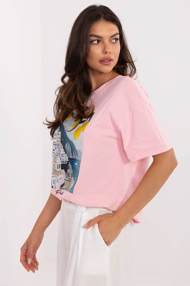 Women's Cotton T-Shirt with Original Print - MimiStylez