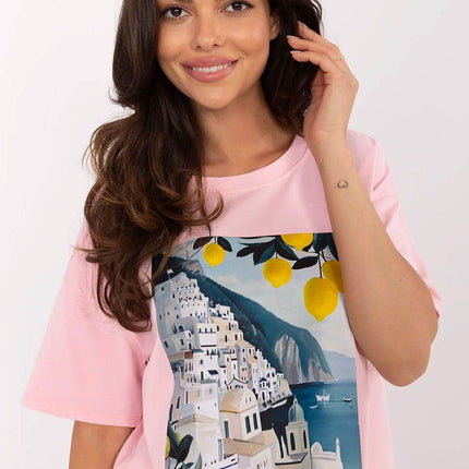 Women's Cotton T-Shirt with Original Print - MimiStylez